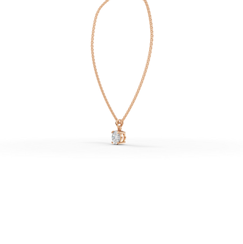 0.50 CT Round Basket Lab Diamond Solitaire Pendant