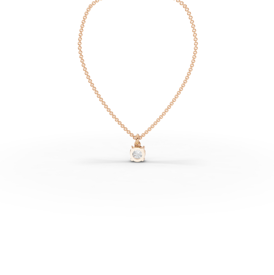 0.50 CT Round Basket Lab Diamond Solitaire Pendant