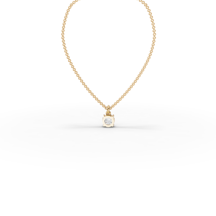 0.50 CT Round Basket Lab Diamond Solitaire Pendant