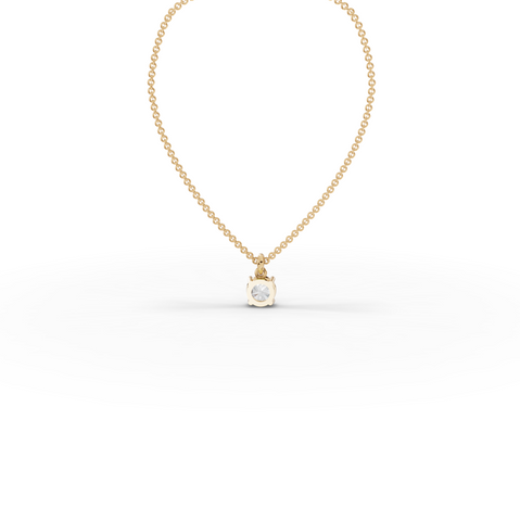 0.50 CT Round Basket Lab Diamond Solitaire Pendant