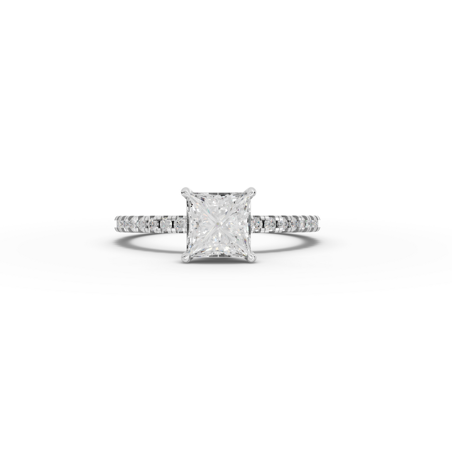1.23 CT Princess Hidden Halo Pavé Ring