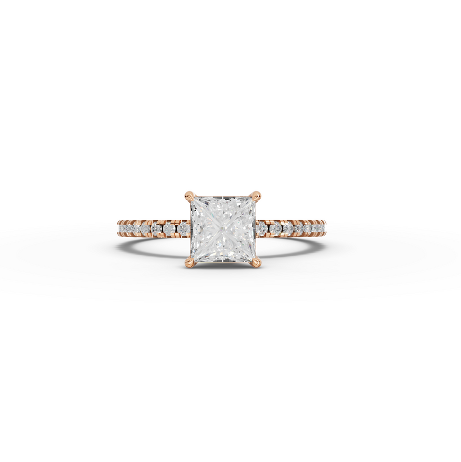 1.23 CT Princess Hidden Halo Pavé Ring