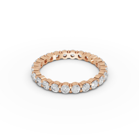 1.41 CT Round Shared Prong Full Eternity Ring