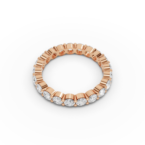 2.13 CT Round Prong-Set Lab Diamond Full Eternity Band