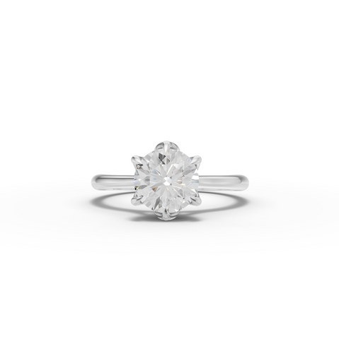 1.50 CT Round Lab Diamond cathedral set Solitaire Ring