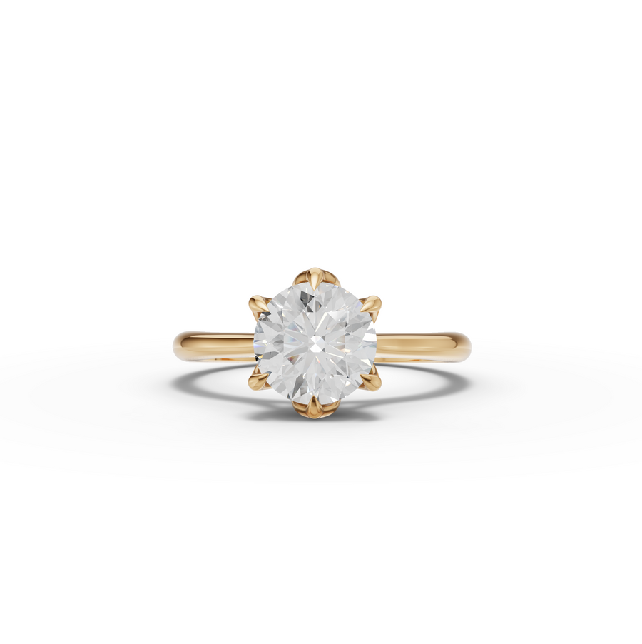1.50 CT Round Lab Diamond cathedral set Solitaire Ring