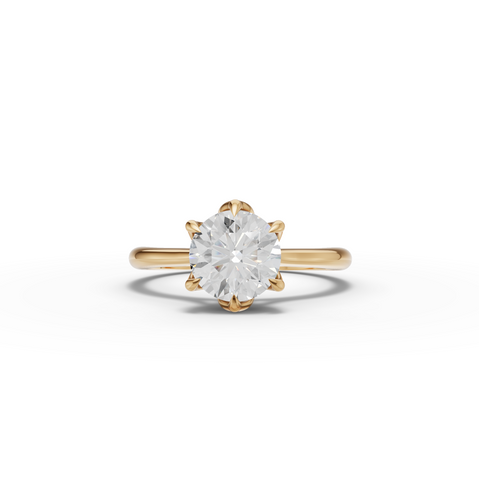 1.50 CT Round Lab Diamond cathedral set Solitaire Ring