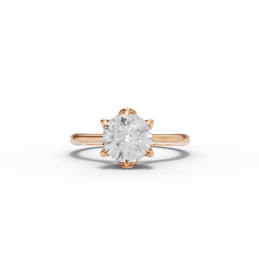 1.50 CT Round Lab Diamond cathedral set Solitaire Ring