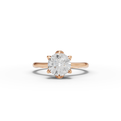 1.50 CT Round Lab Diamond cathedral set Solitaire Ring