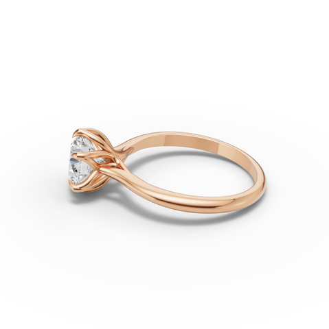 1.50 CT Round Lab Diamond cathedral set Solitaire Ring