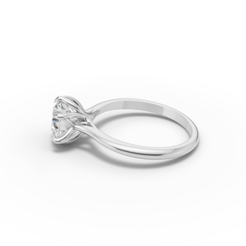 1.50 CT Round Lab Diamond cathedral set Solitaire Ring