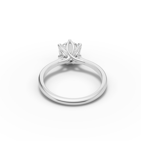 1.50 CT Round Lab Diamond cathedral set Solitaire Ring