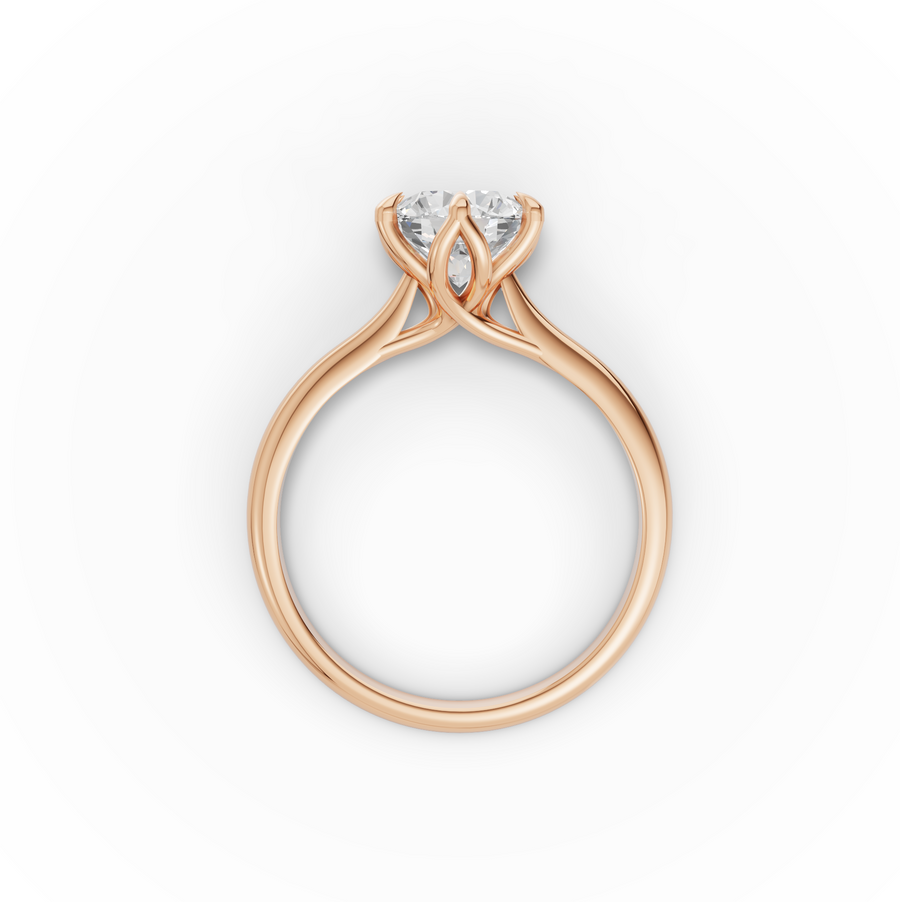 1.50 CT Round Lab Diamond cathedral set Solitaire Ring