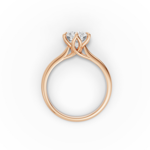 1.50 CT Round Lab Diamond cathedral set Solitaire Ring