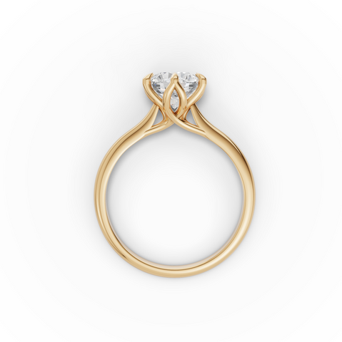 1.50 CT Round Lab Diamond cathedral set Solitaire Ring