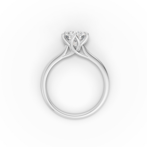 1.50 CT Round Lab Diamond cathedral set Solitaire Ring