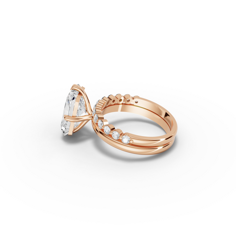 4.39 CT Radiant Pavé Bridal Set Lab Diamond Ring
