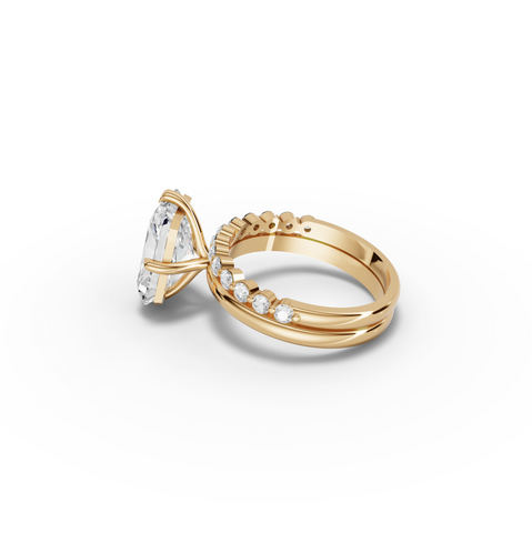 4.39 CT Radiant Pavé Bridal Set Lab Diamond Ring