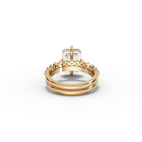 4.39 CT Radiant Pavé Bridal Set Lab Diamond Ring
