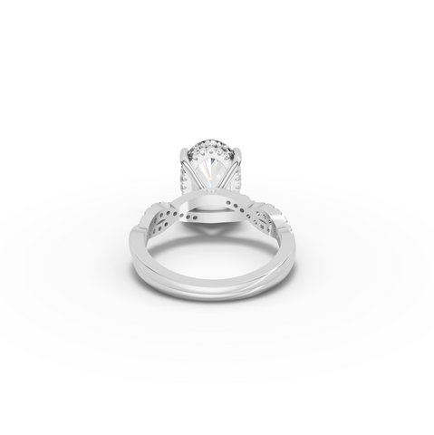 2.69 CT Oval Twisted Pavé Lab Diamond Ring