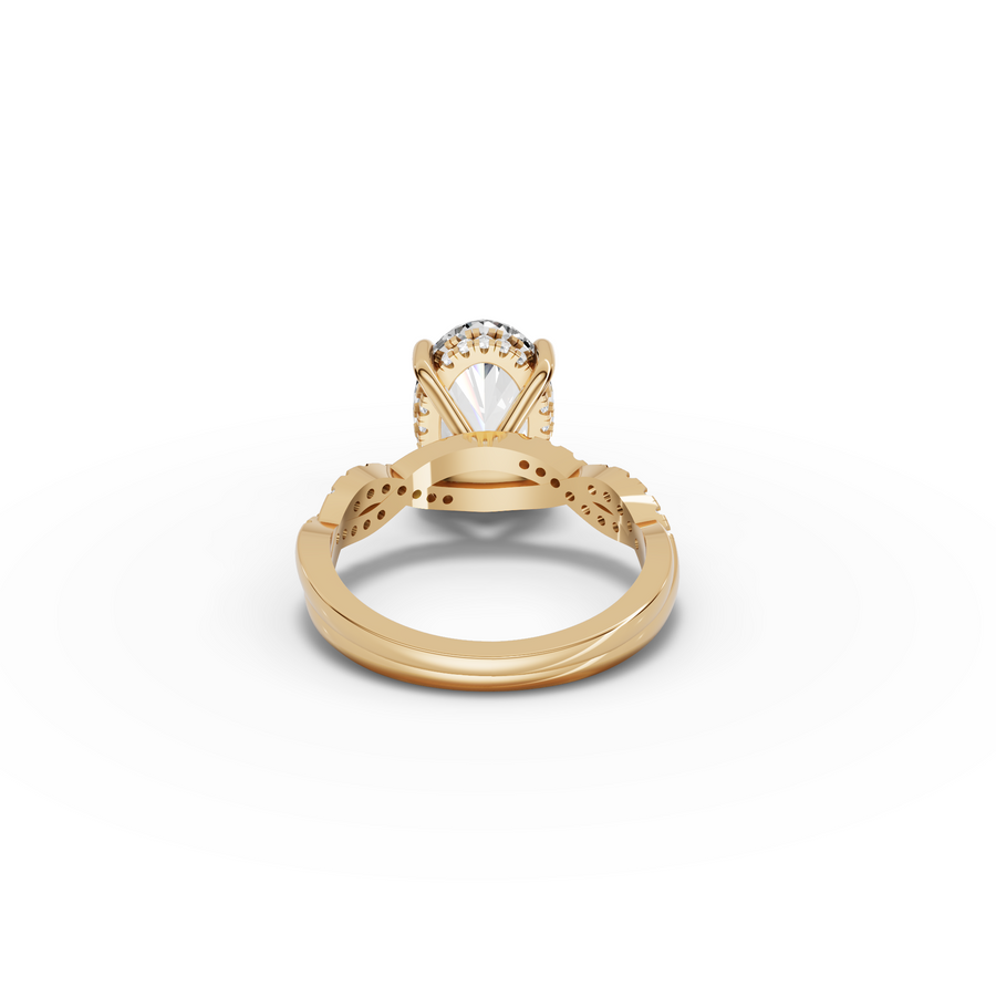 2.69 CT Oval Twisted Pavé Lab Diamond Ring