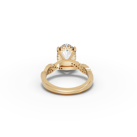 2.69 CT Oval Twisted Pavé Lab Diamond Ring