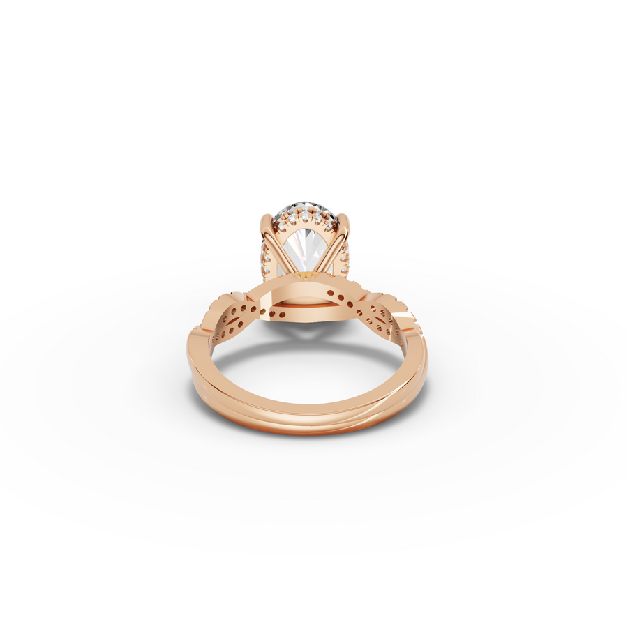 2.69 CT Oval Twisted Pavé Lab Diamond Ring
