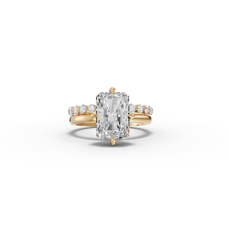 3.89 CT Radiant with Bridal Set Lab Diamond Ring