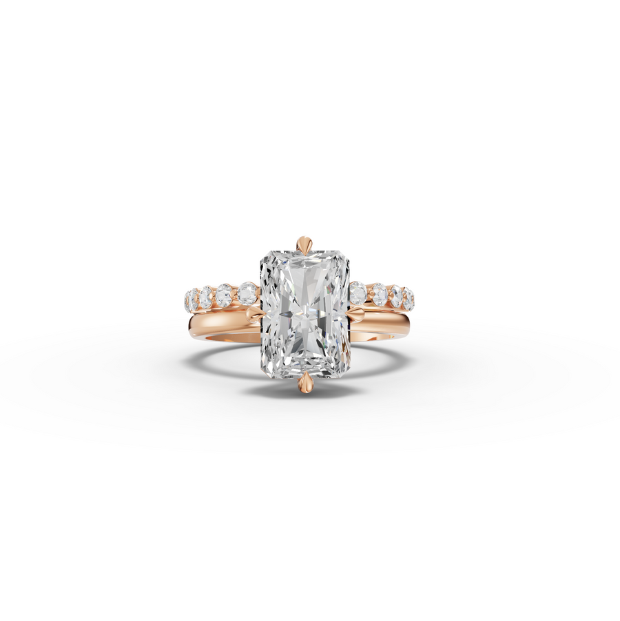 3.89 CT Radiant with Bridal Set Lab Diamond Ring
