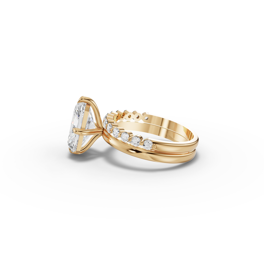 3.89 CT Radiant with Bridal Set Lab Diamond Ring