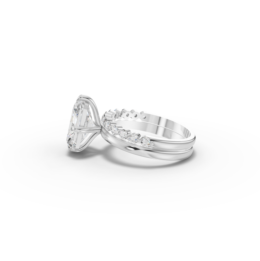 3.89 CT Radiant with Bridal Set Lab Diamond Ring