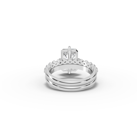 3.89 CT Radiant with Bridal Set Lab Diamond Ring