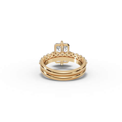 3.89 CT Radiant with Bridal Set Lab Diamond Ring