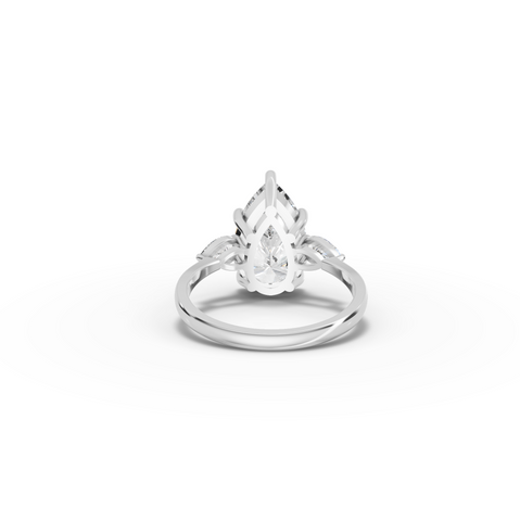3.83 CT Pear Three-Stone Lab Grown Diamond Ring