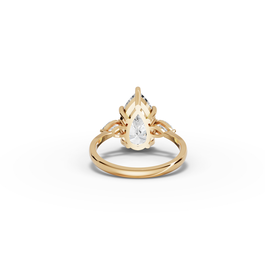3.83 CT Pear Three-Stone Lab Grown Diamond Ring
