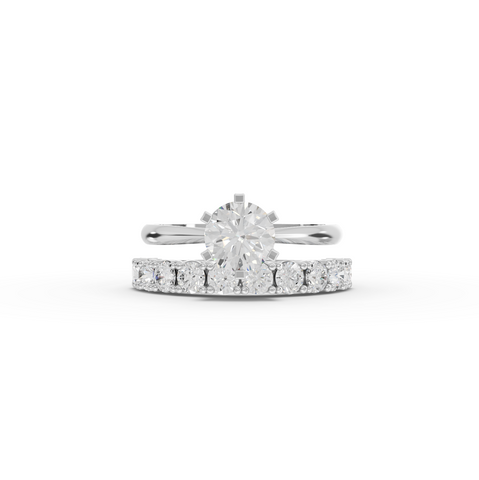 2.50 CT Round Solitaire Half Eternity Lab iamond Bridal Set