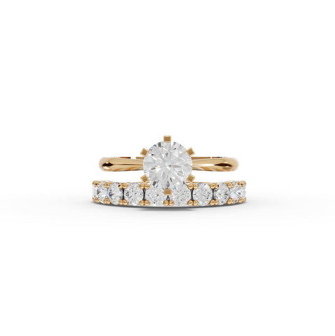 2.50 CT Round Solitaire Half Eternity Lab iamond Bridal Set