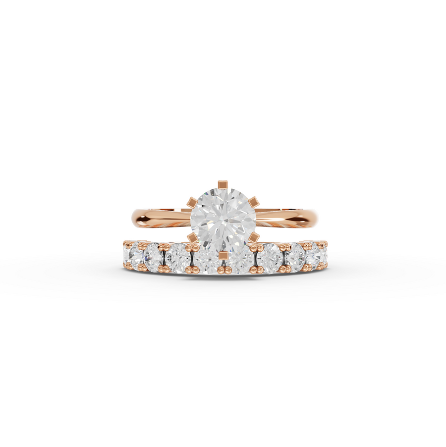 2.50 CT Round Solitaire Half Eternity Lab iamond Bridal Set