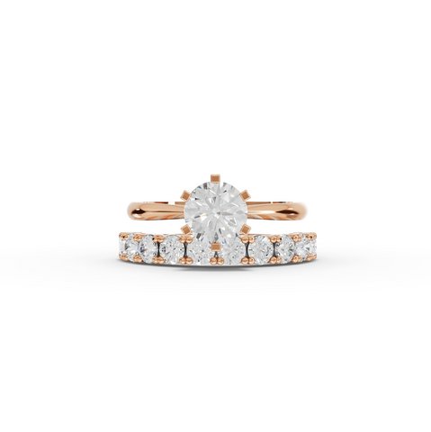 2.50 CT Round Solitaire Half Eternity Lab iamond Bridal Set