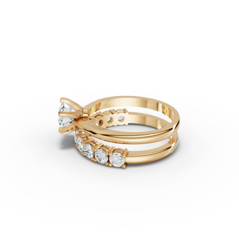 2.50 CT Round Solitaire Half Eternity Lab iamond Bridal Set