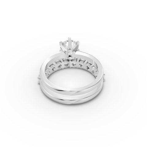 2.50 CT Round Solitaire Half Eternity Lab iamond Bridal Set