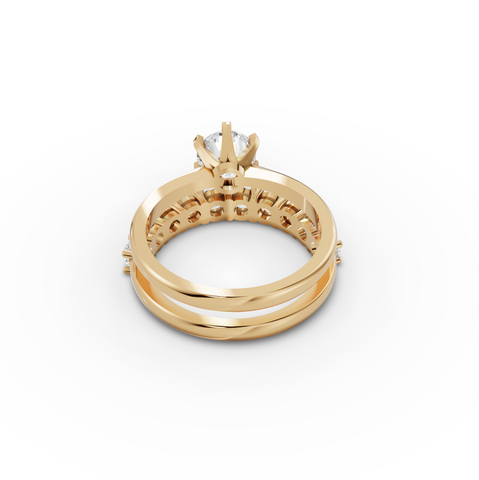 2.50 CT Round Solitaire Half Eternity Lab iamond Bridal Set