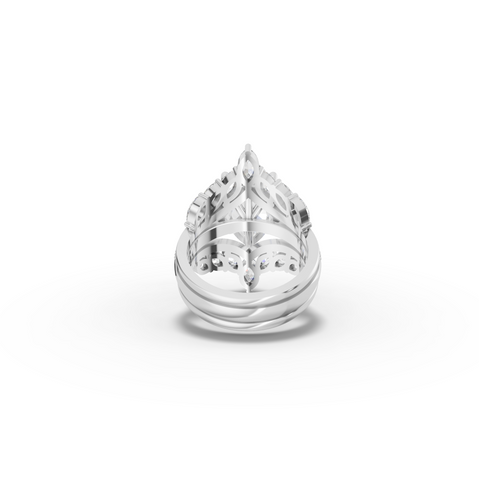 5.73 CT Marquise Halo Accent Lab Diamond Bridal Set