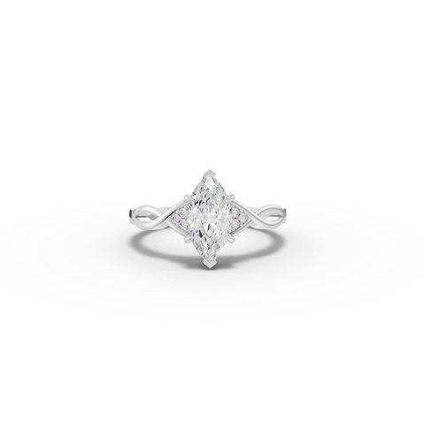 1.03 CT Marquise Twist Band Lab Diamond Ring
