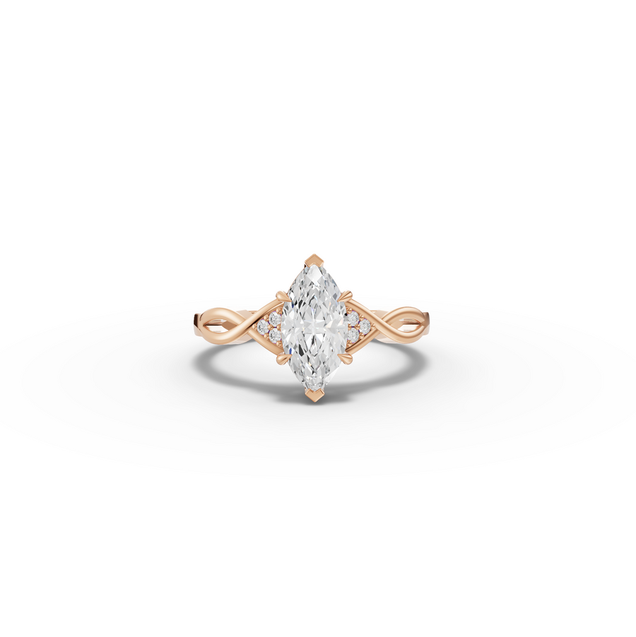 1.03 CT Marquise Twist Band Lab Diamond Ring