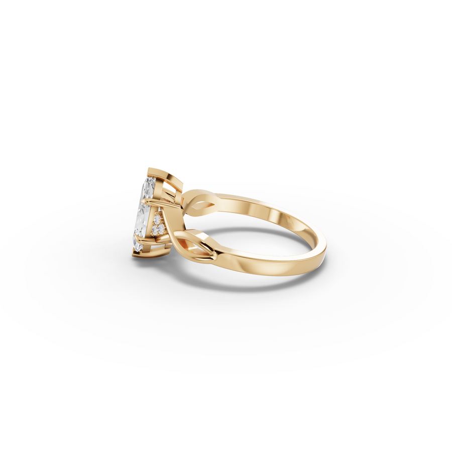 1.03 CT Marquise Twist Band Lab Diamond Ring