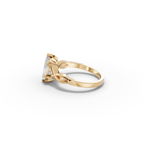 1.03 CT Marquise Twist Band Lab Diamond Ring