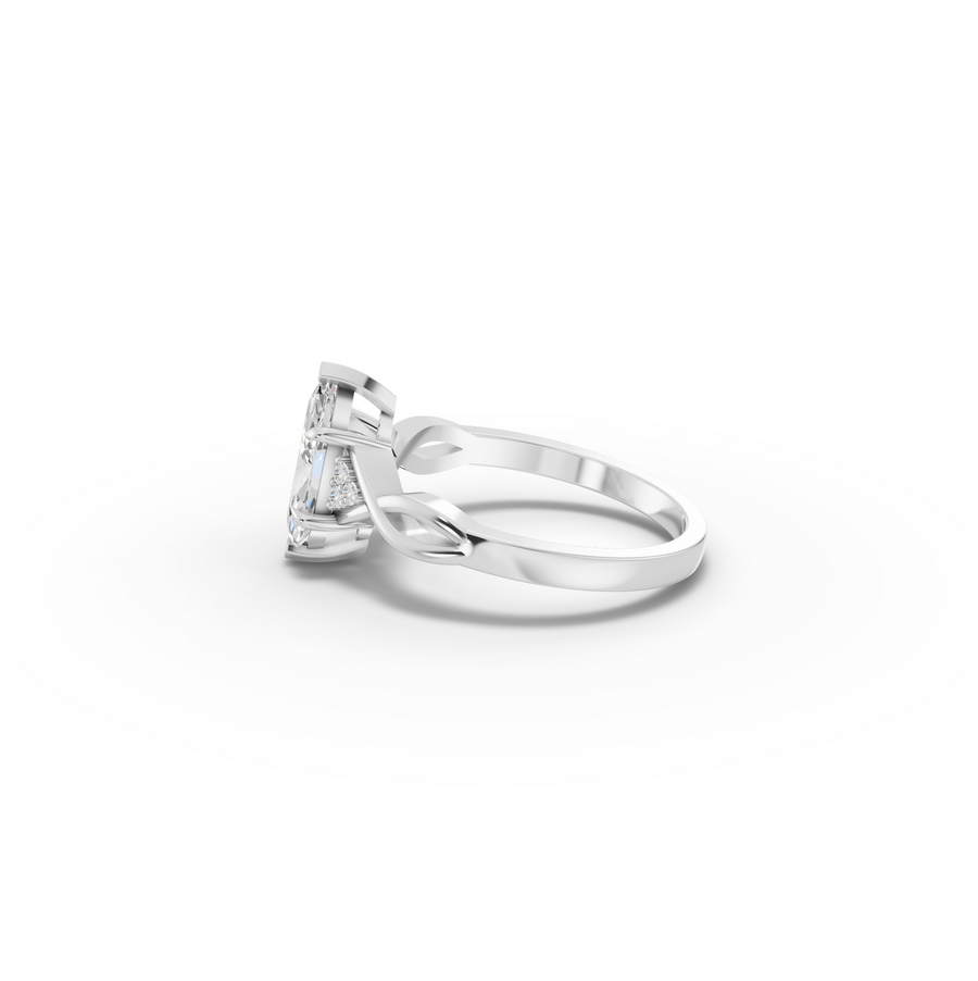 1.03 CT Marquise Twist Band Lab Diamond Ring
