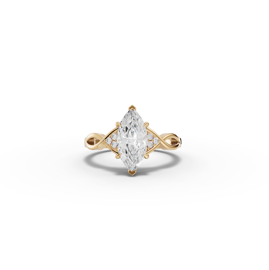 1.56 CT Marquise Accent Solitaire Engagement Ring