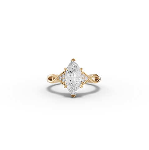 1.56 CT Marquise Accent Solitaire Engagement Ring